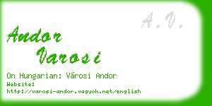 andor varosi business card